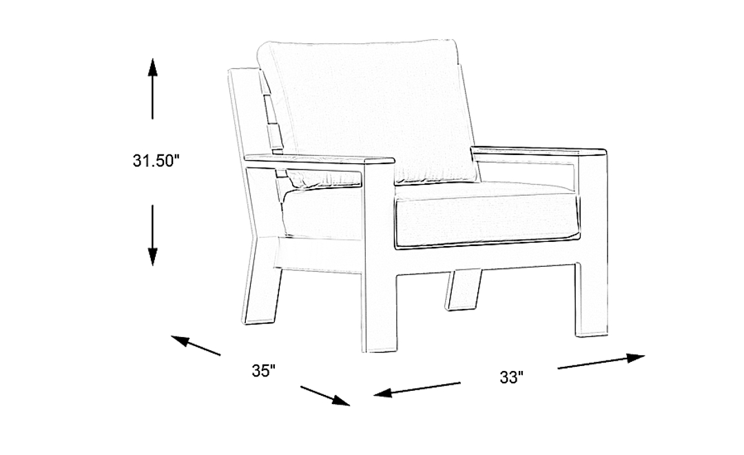 Solana White Outdoor Club Chair with Blueberry Cushions