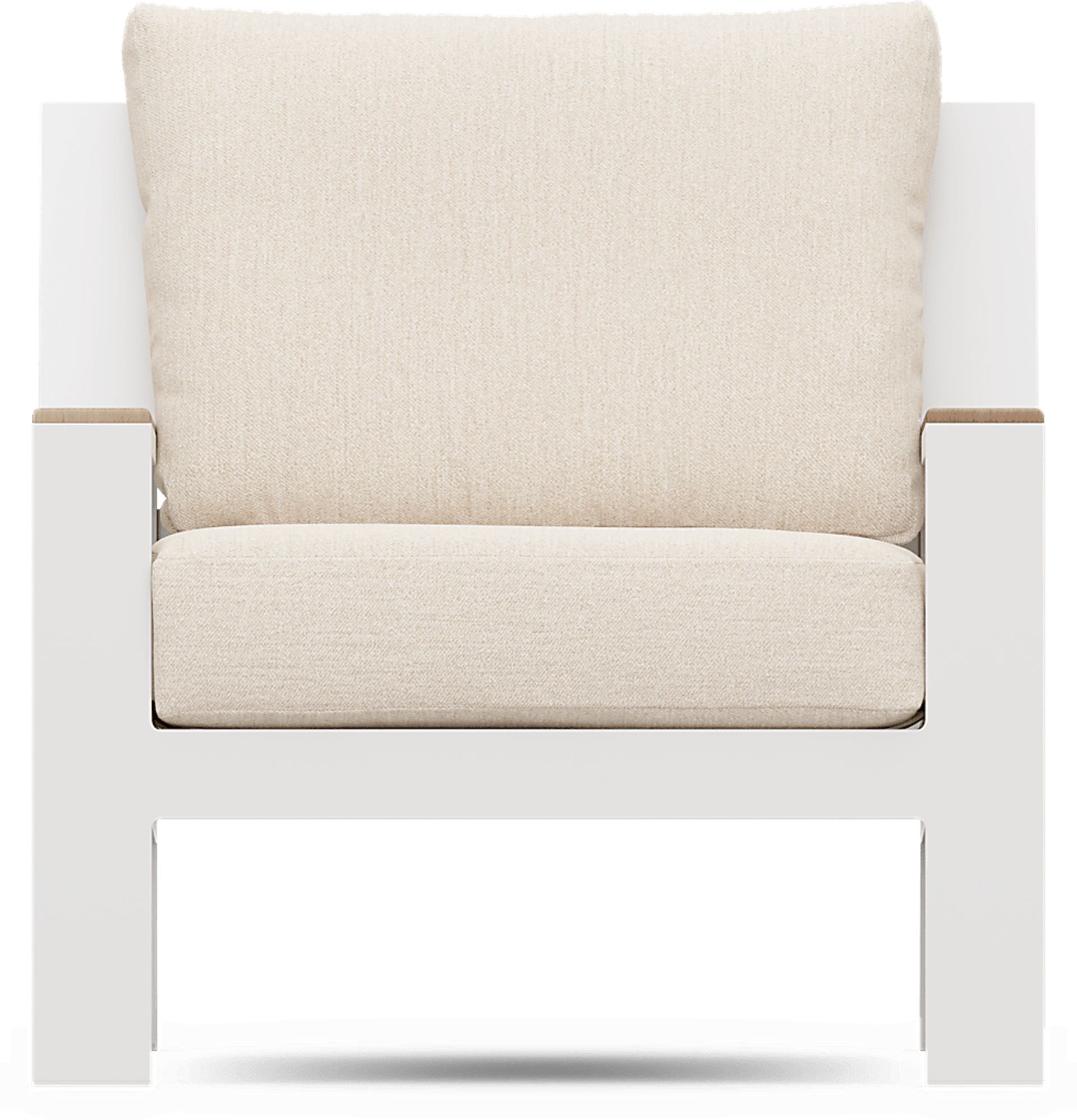 Solana White 4 Pc Outdoor Sofa Seating Set With Buff Cushions - Image 7