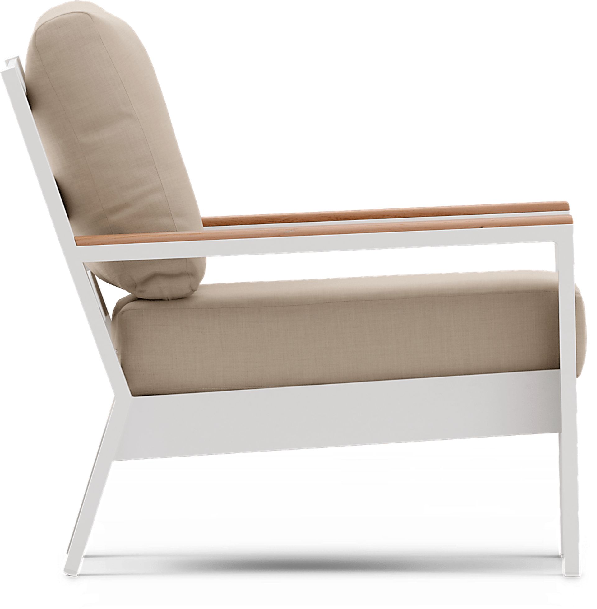 Solana White 4 Pc Outdoor Sofa Seating Set With Buff Cushions - Image 8