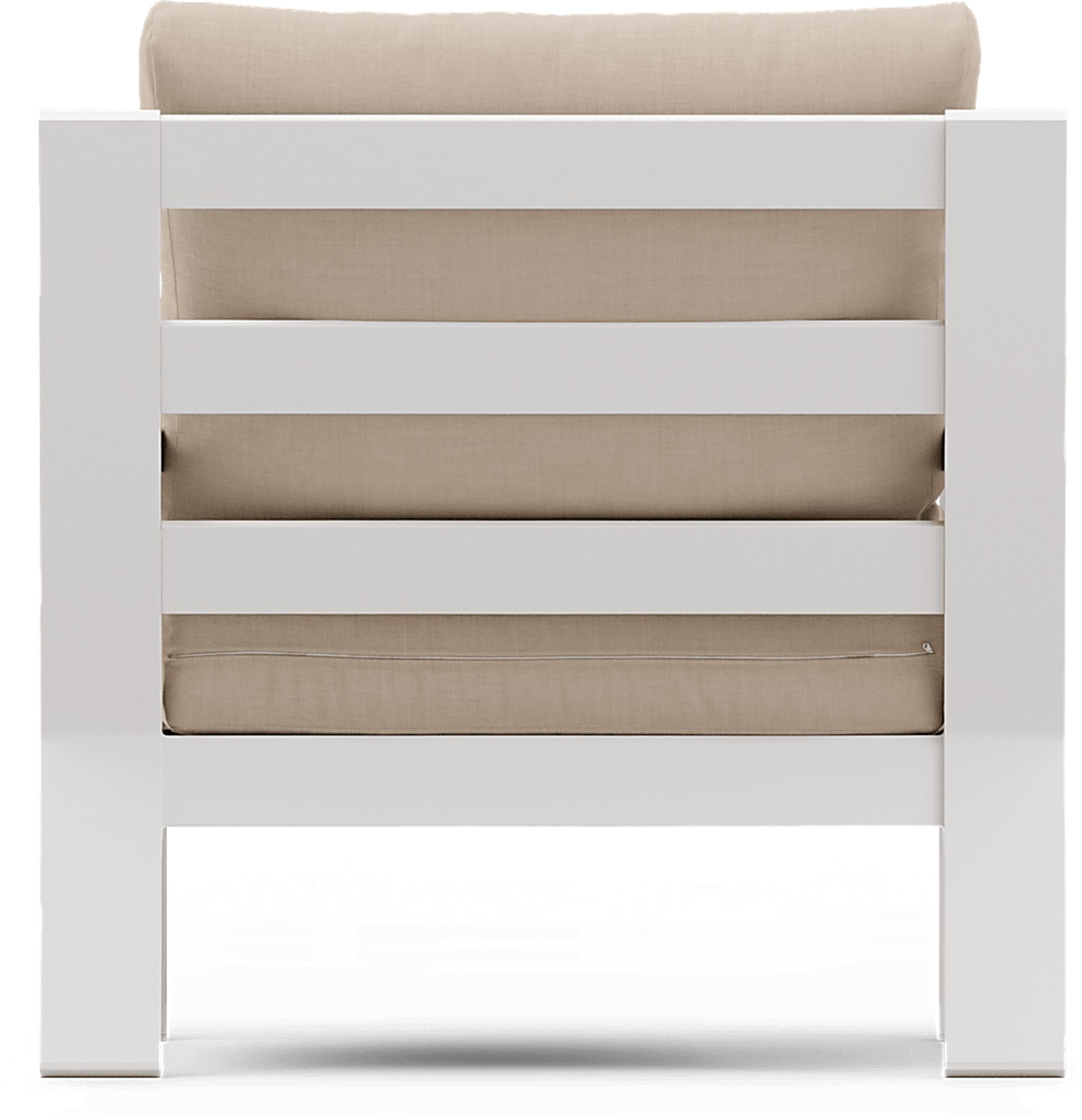 Solana White 4 Pc Outdoor Sofa Seating Set With Buff Cushions - Image 9