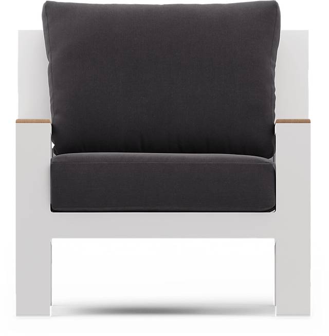 Solana White Outdoor Club Chair with Charcoal Cushions - Thumbnail - Image 3
