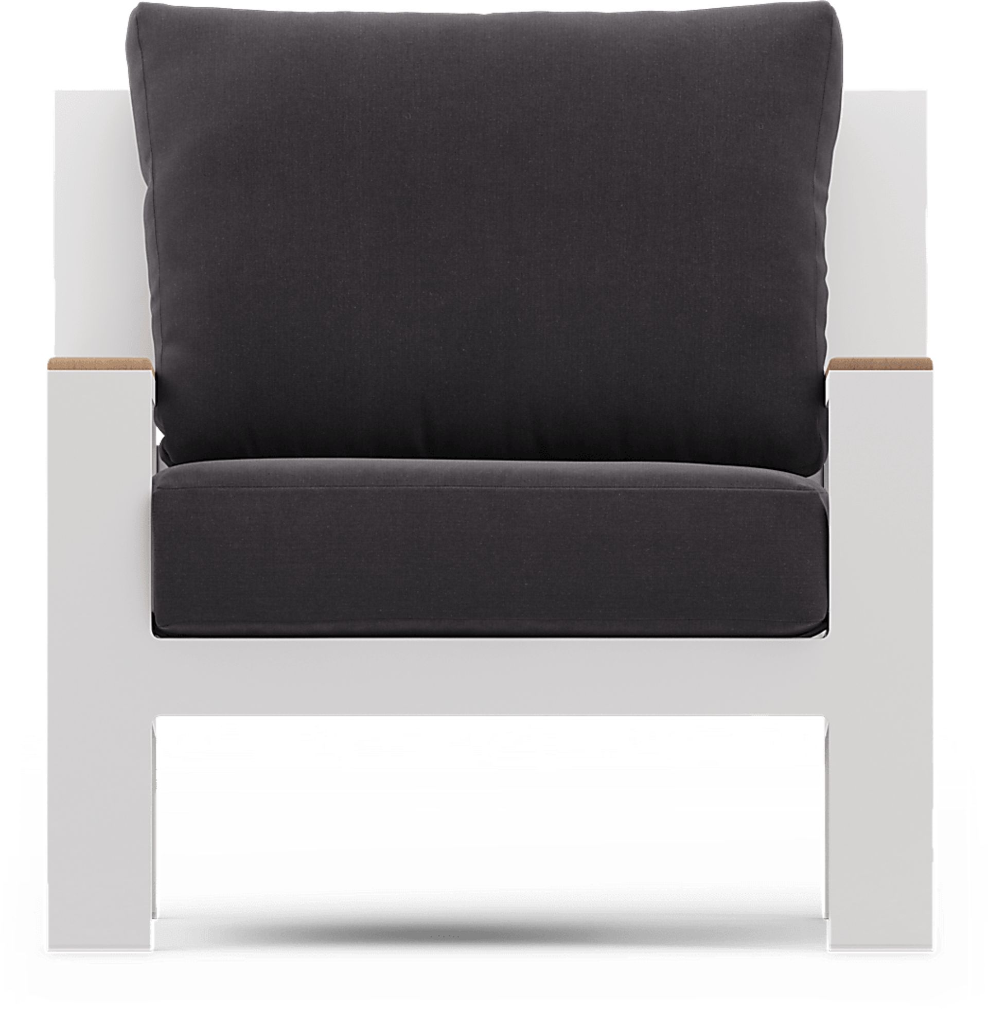 Solana White Outdoor Club Chair with Charcoal Cushions - Image 3