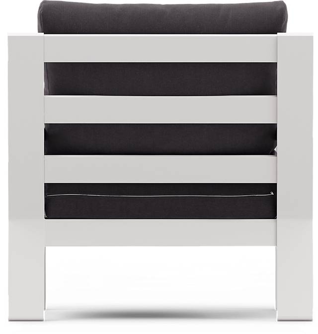 Solana White 4 Pc Outdoor Loveseat Seating Set With Charcoal Cushions - Thumbnail - Image 9