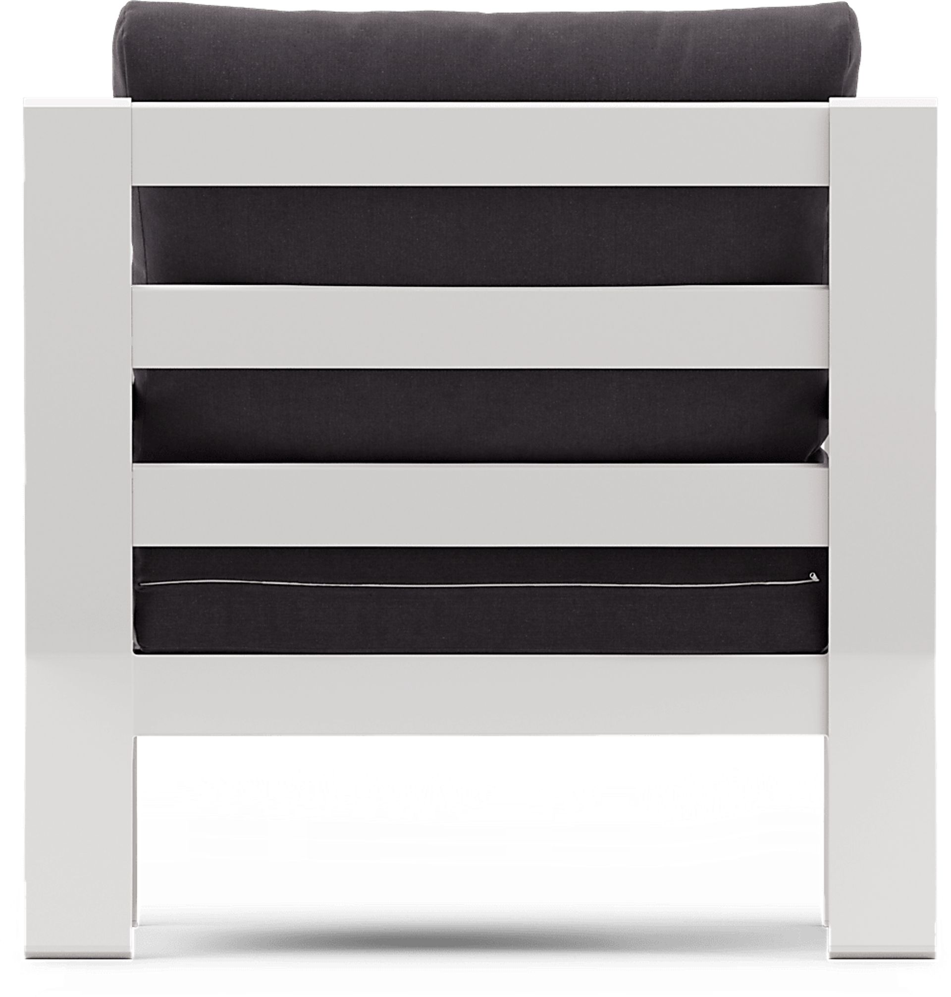 Solana White Outdoor Club Chair with Charcoal Cushions - Image 5