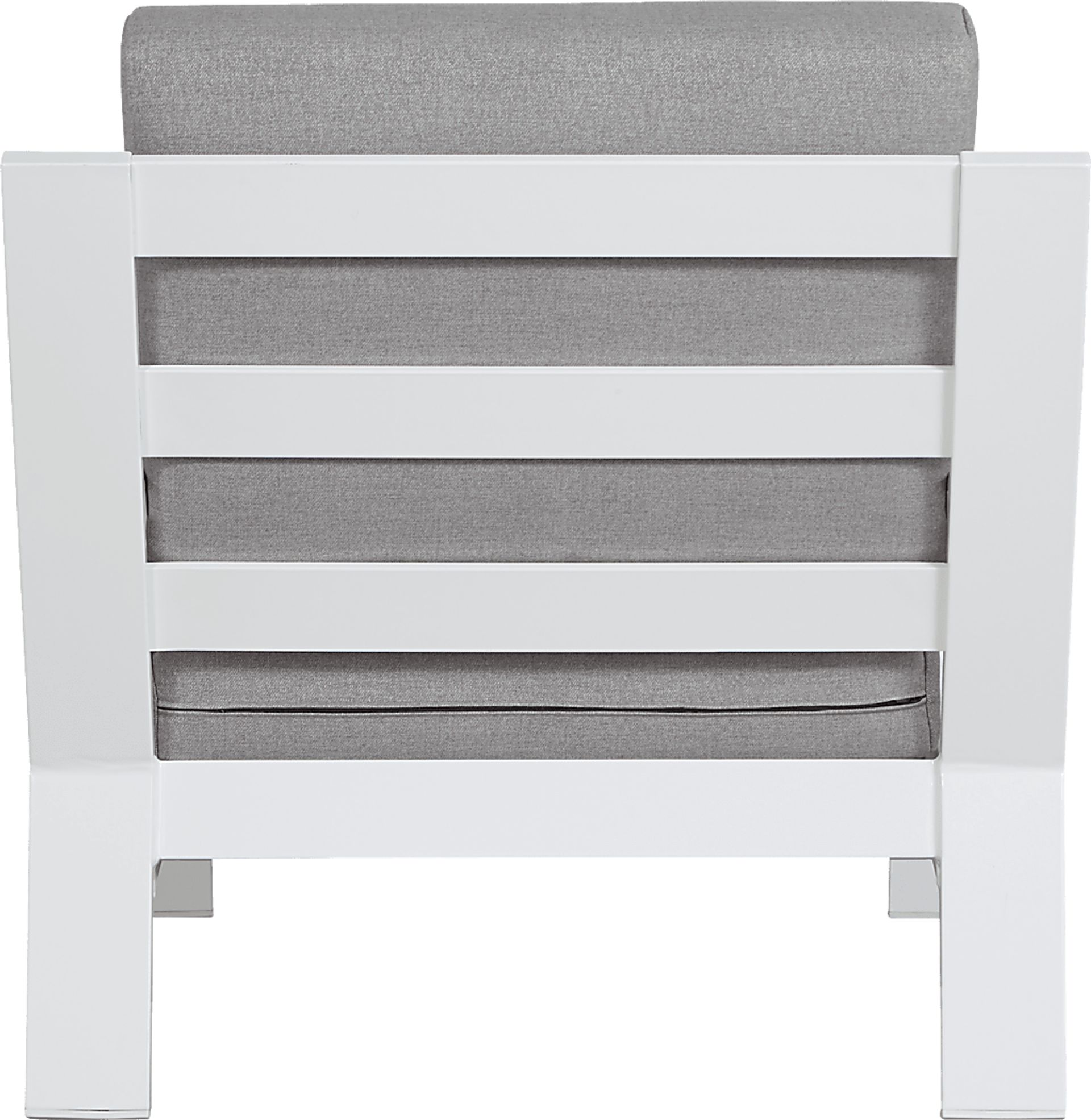 Solana White Outdoor Club Chair with Gray Cushions - Image 4