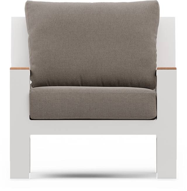Solana White Outdoor Club Chair with Mushroom Cushions - Thumbnail - Image 3