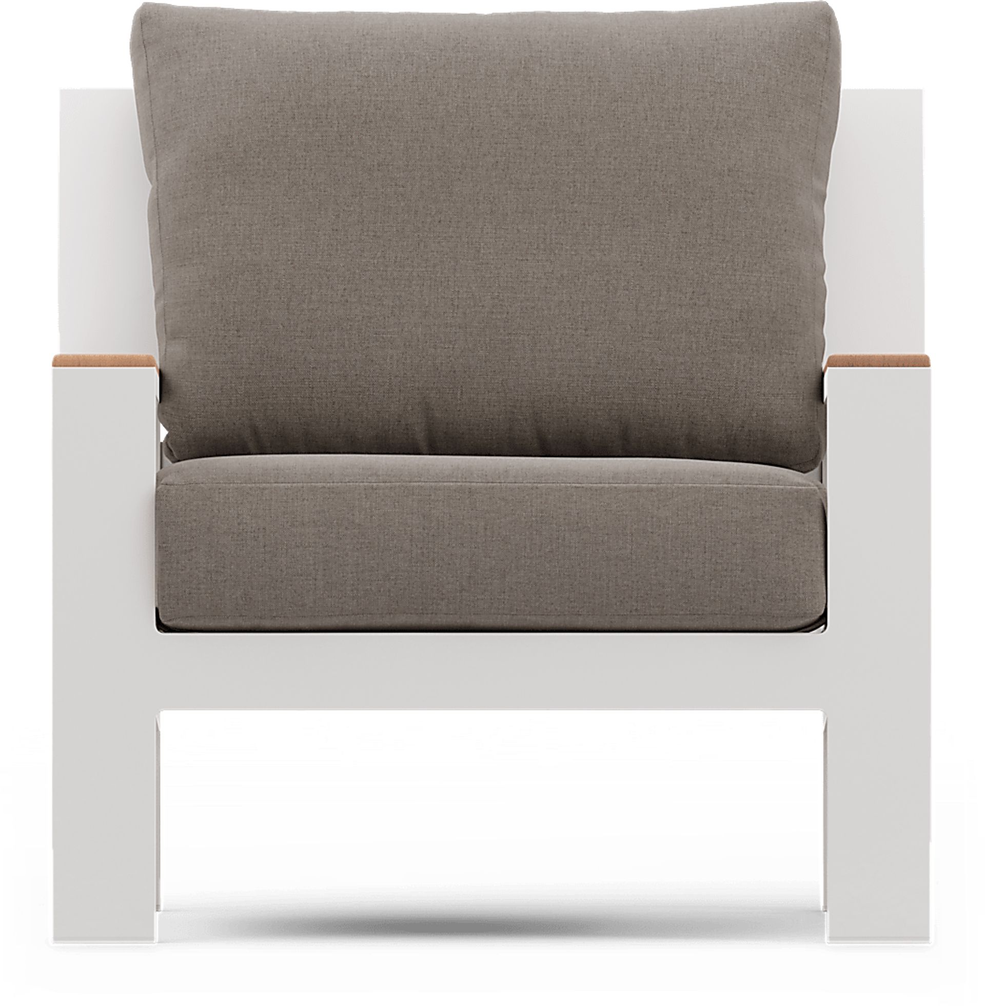 Solana White Outdoor Club Chair with Mushroom Cushions - Image 3