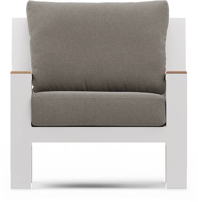 Solana White Outdoor Club Chair with Mushroom Cushions - Thumbnail - Image 3