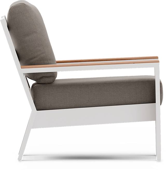 Solana White Outdoor Club Chair with Mushroom Cushions - Thumbnail - Image 4