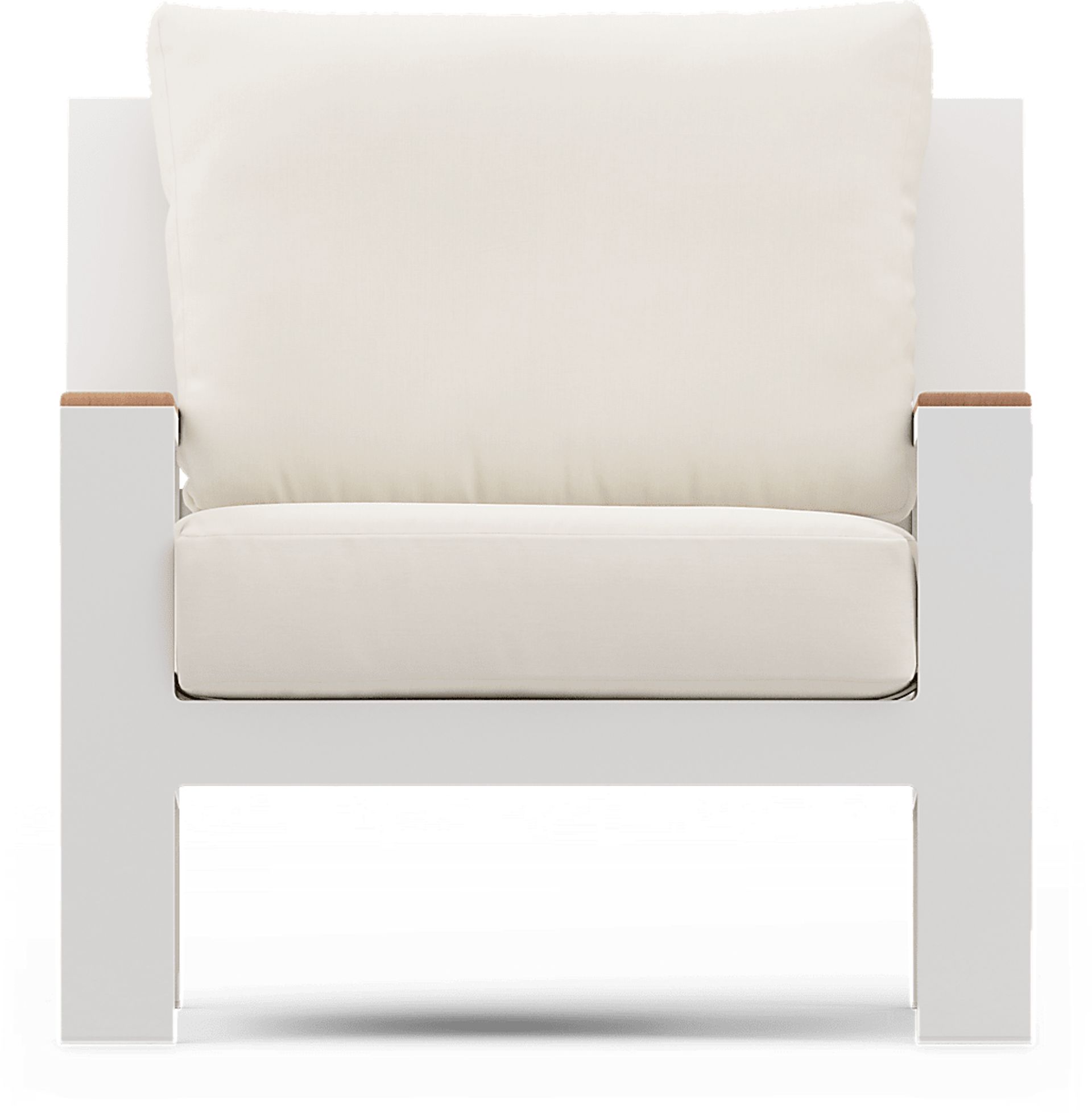 Solana White Outdoor Club Chair with Natural Cushions - Image 3