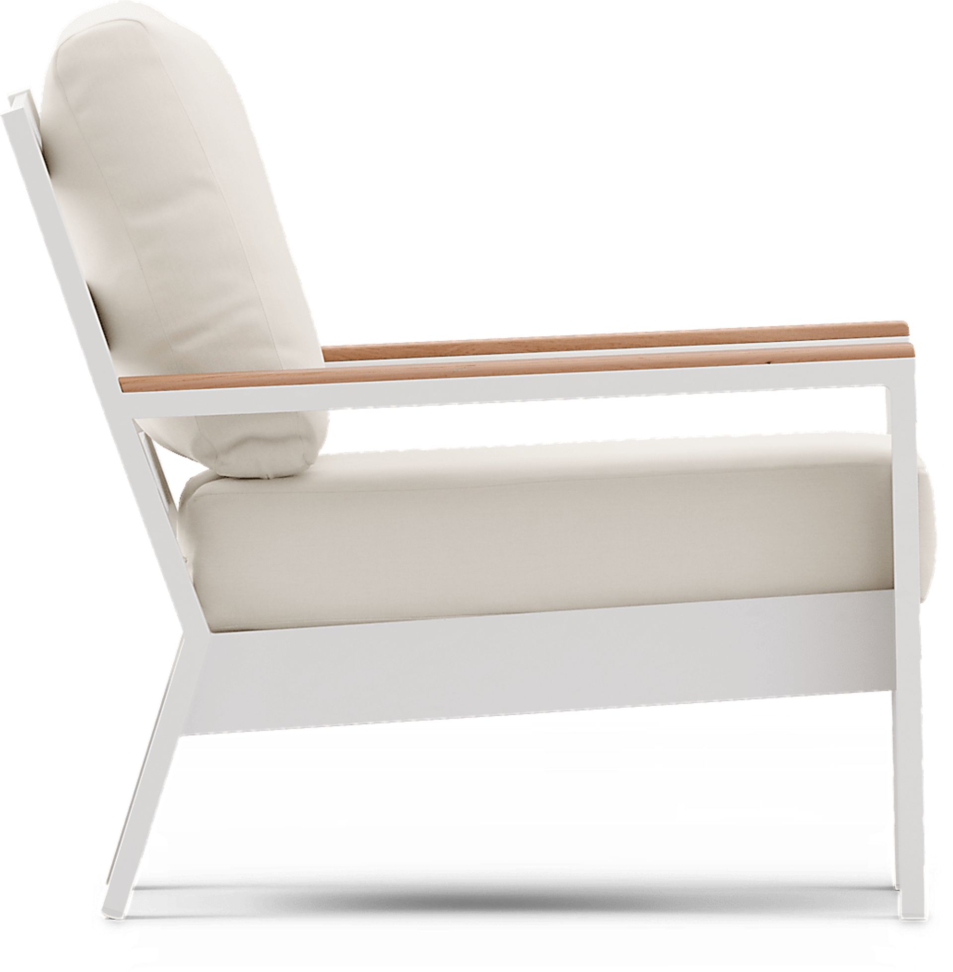 Solana White Outdoor Club Chair with Natural Cushions - Image 4