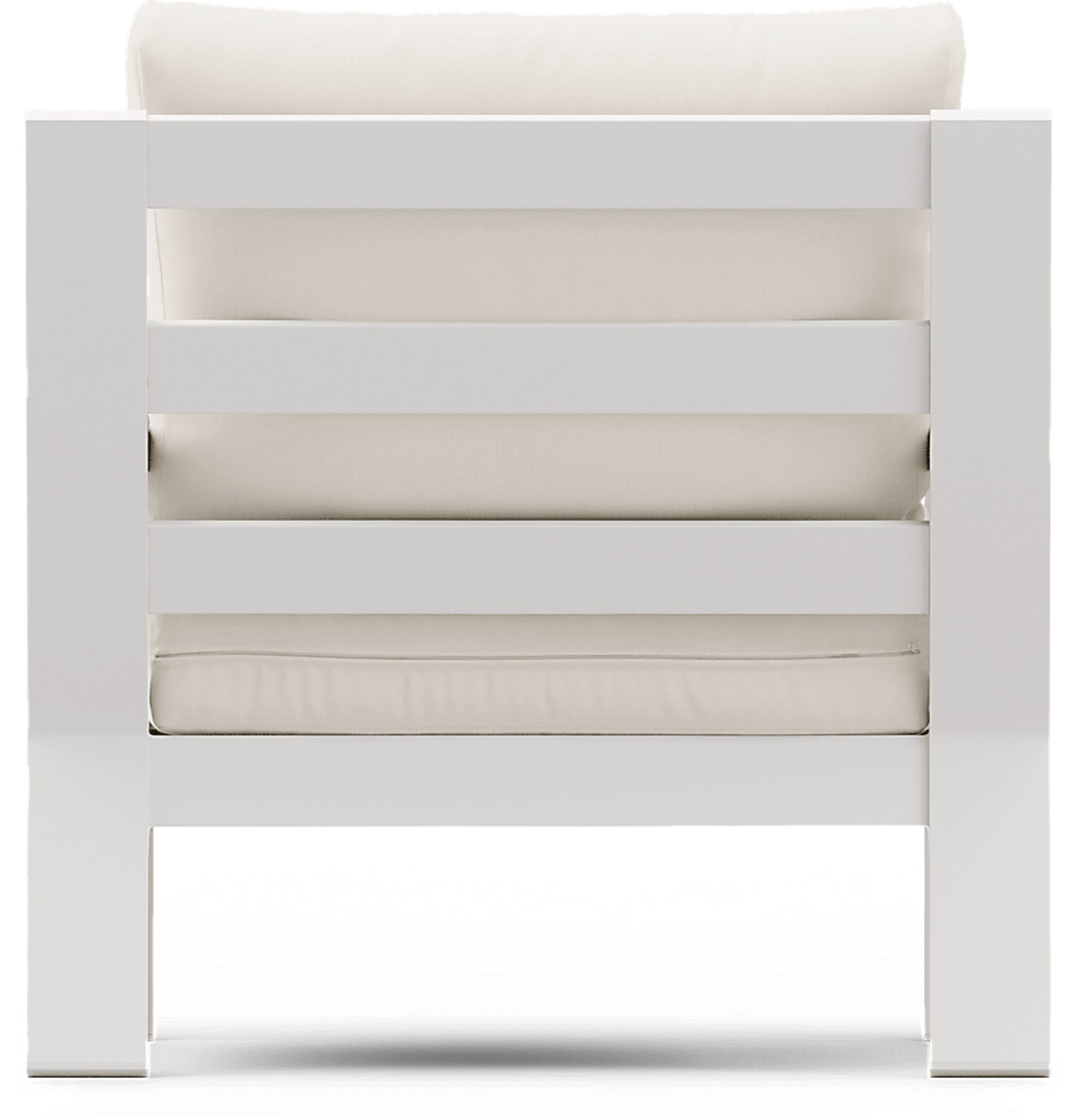 Solana White Outdoor Club Chair with Natural Cushions - Image 5