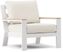 Solana White 4 Pc Outdoor Loveseat Seating Set With Natural Cushions