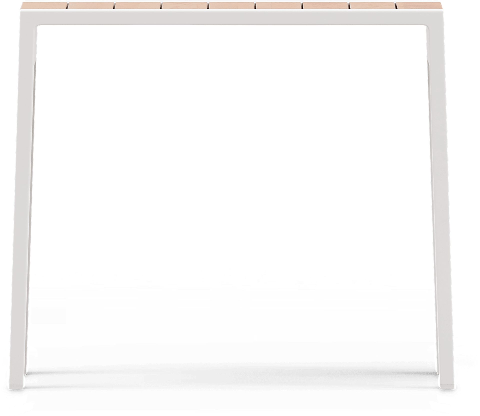 Solana White Outdoor End Table with Teak Top - Image 3