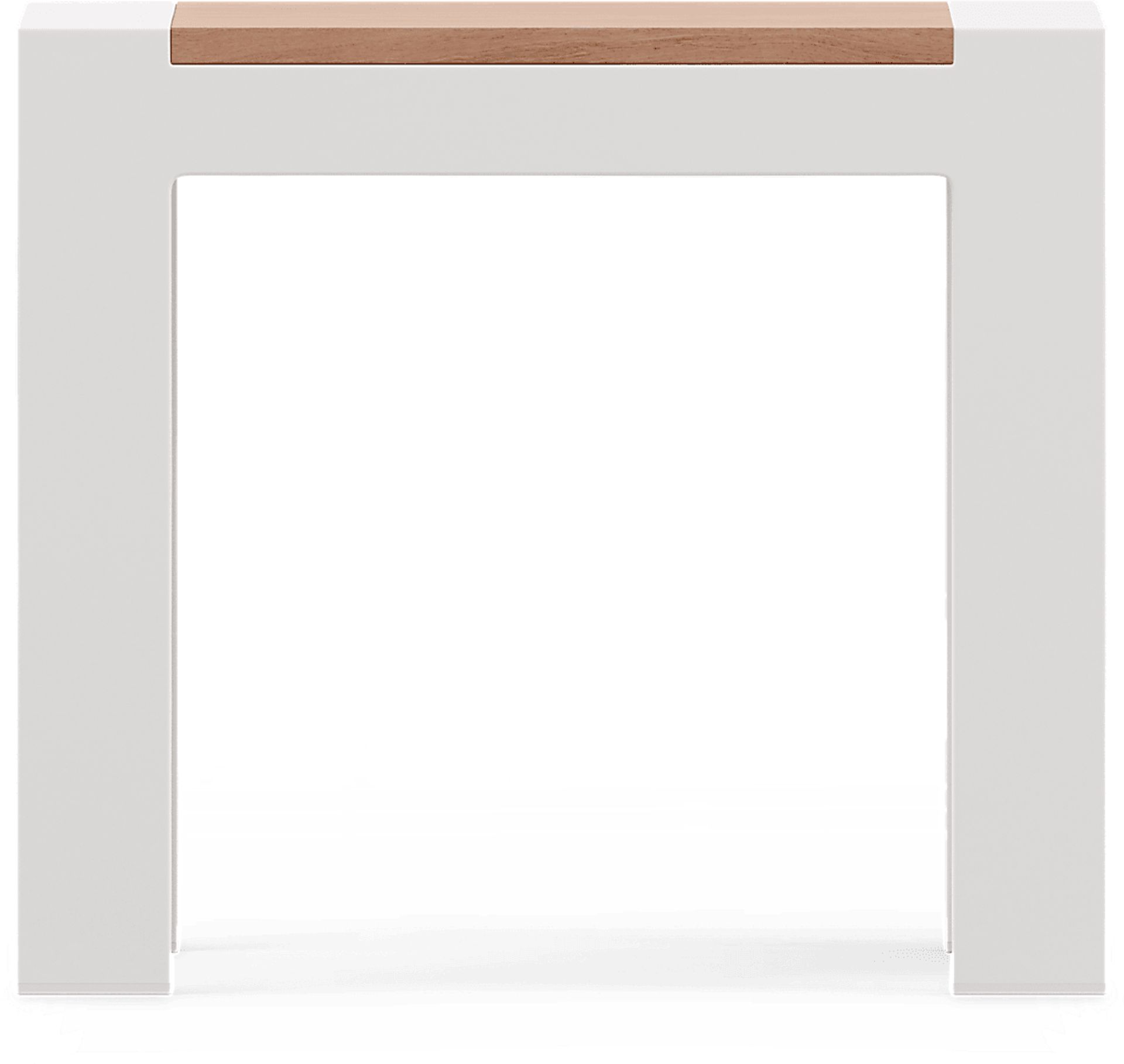 Solana White Outdoor End Table with Teak Top - Image 2