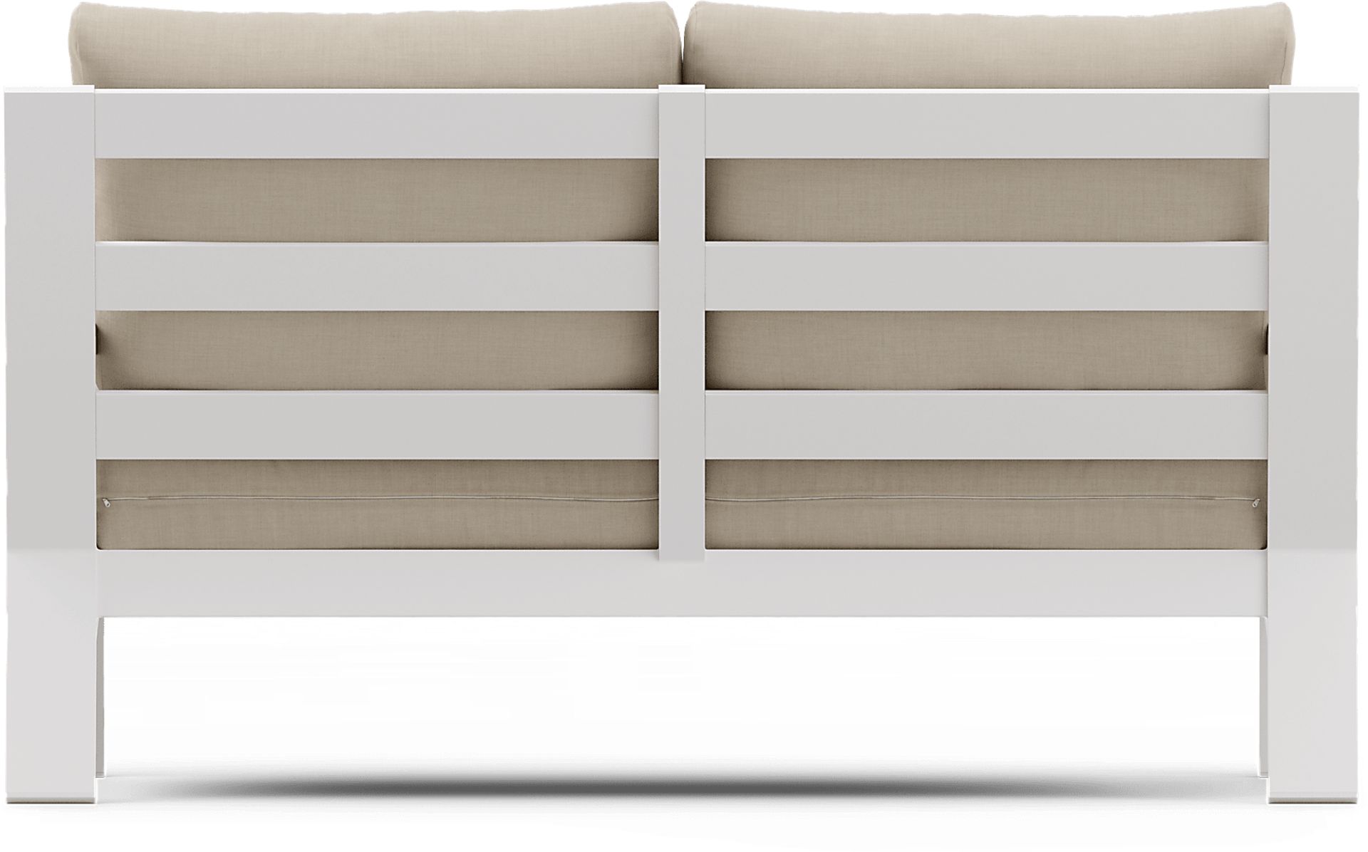 Solana White 4 Pc Outdoor Loveseat Seating Set With Buff Cushions - Image 5