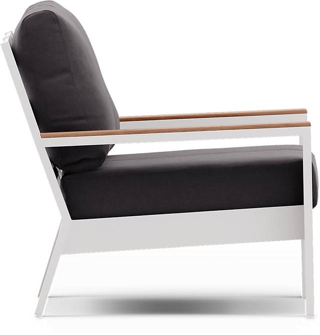 Solana White Outdoor Loveseat with Charcoal Cushions - Thumbnail - Image 3