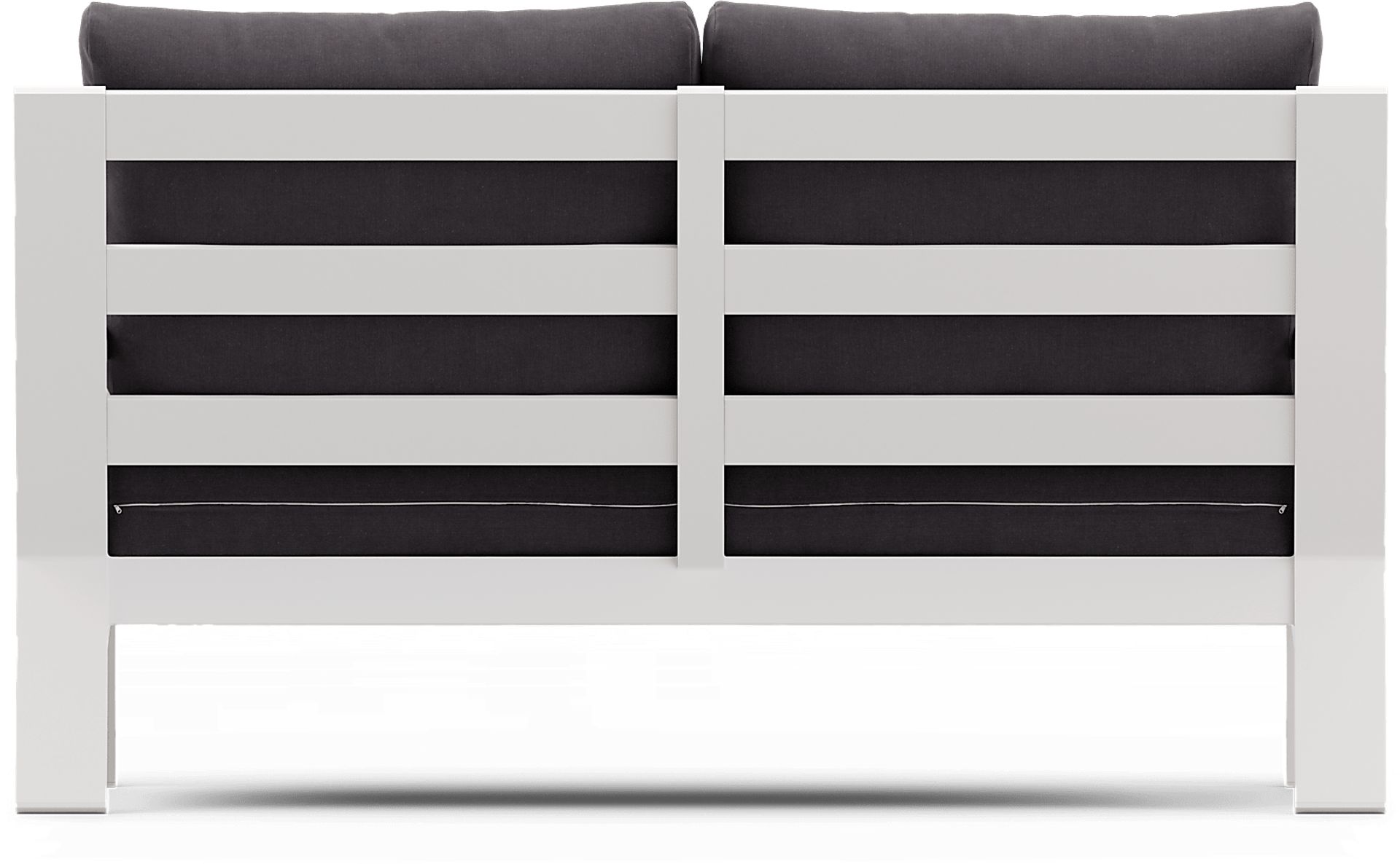 Solana White Outdoor Loveseat with Charcoal Cushions - Image 4