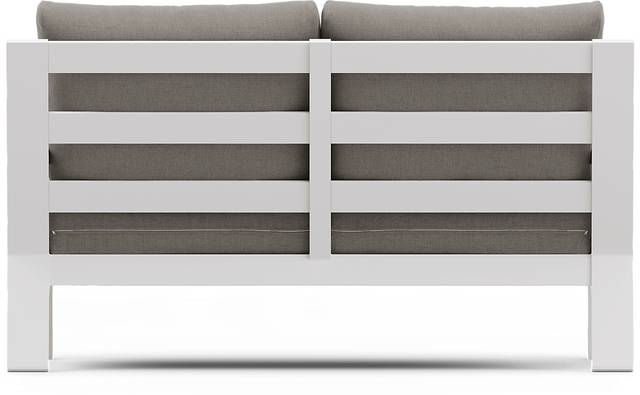 Solana White 4 Pc Outdoor Loveseat Seating Set With Mushroom Cushions - Thumbnail - Image 5