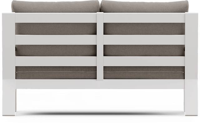 Solana White Outdoor Loveseat with Mushroom Cushions - Thumbnail - Image 4