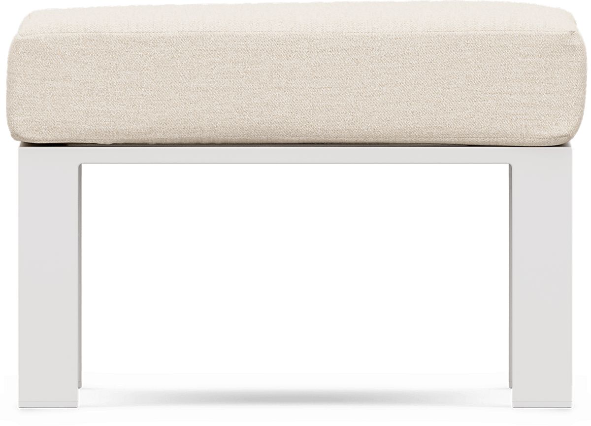 Solana White Colors,White Bisque Beige Aluminum Outdoor Ottoman