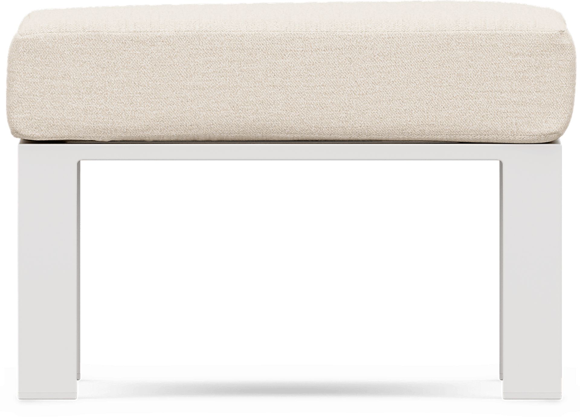 Solana White Outdoor Ottoman with Bisque Cushion - Image 2