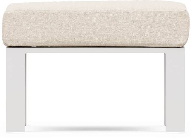 Solana White Outdoor Ottoman with Buff Cushion - Thumbnail - Image 2