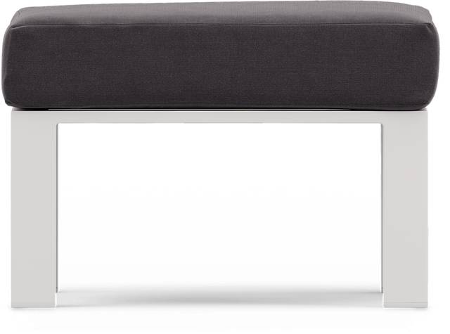 Solana White Outdoor Ottoman with Charcoal Cushion - Thumbnail - Image 2