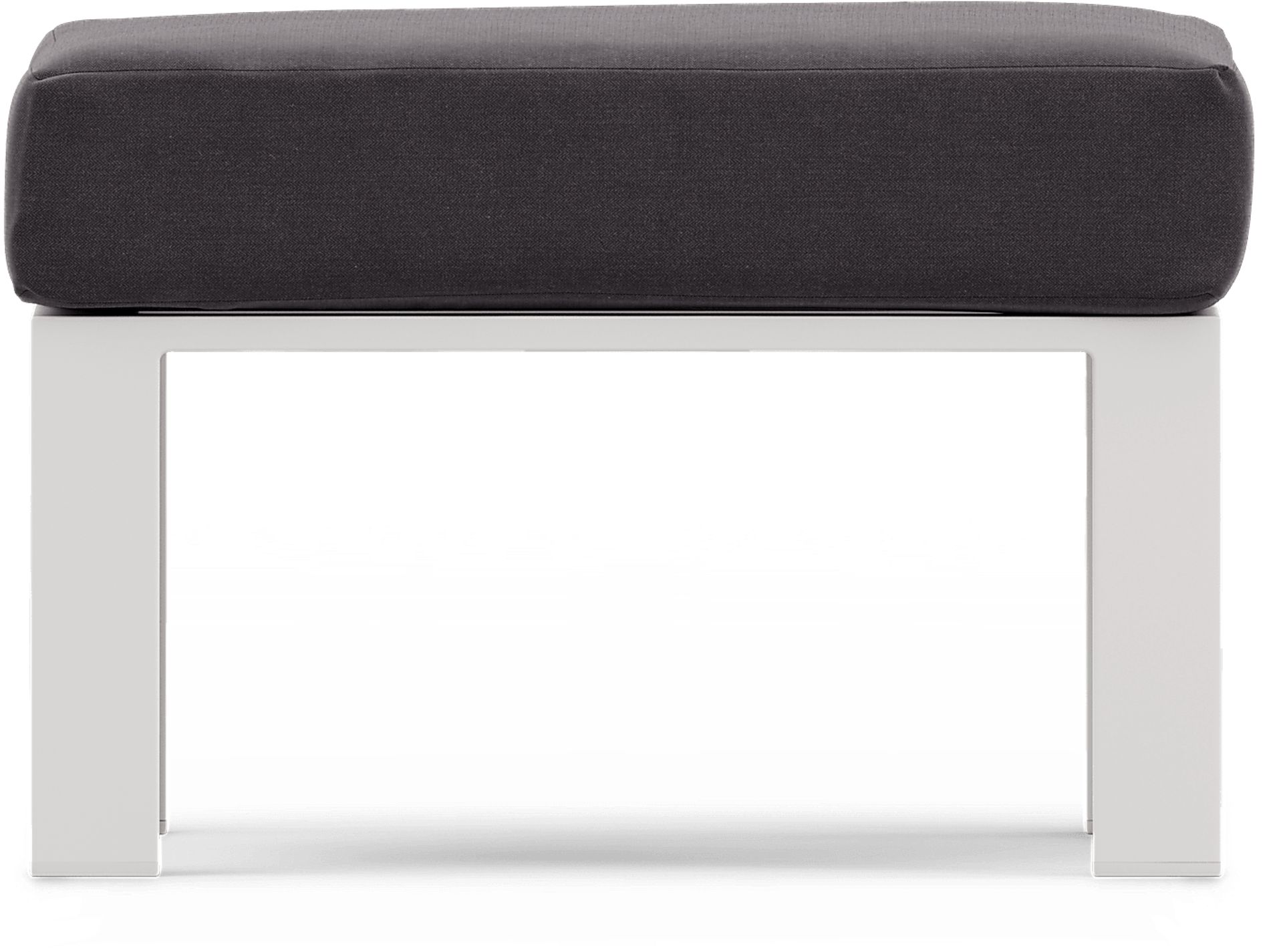 Solana White Outdoor Ottoman with Charcoal Cushion - Image 2