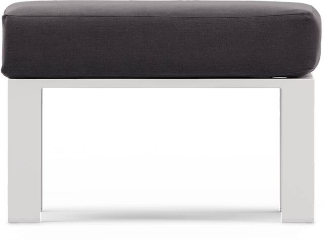 Solana White Outdoor Ottoman with Charcoal Cushion - Thumbnail - Image 3