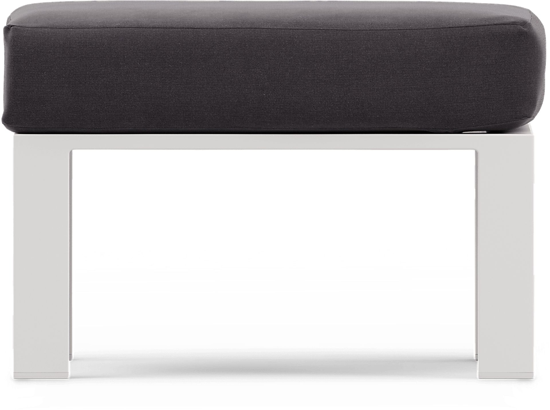 Solana White Outdoor Ottoman with Charcoal Cushion - Image 3