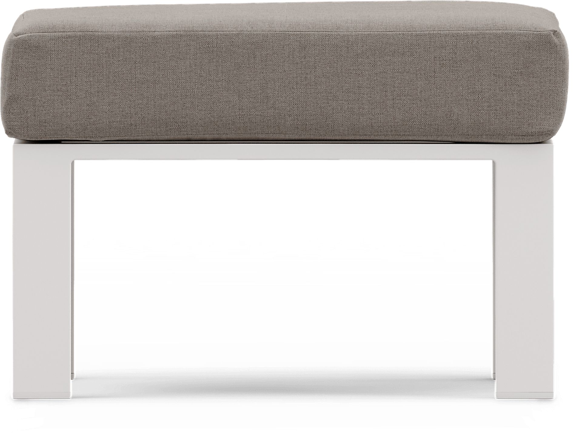 Solana White Outdoor Ottoman with Mushroom Cushion - Image 2