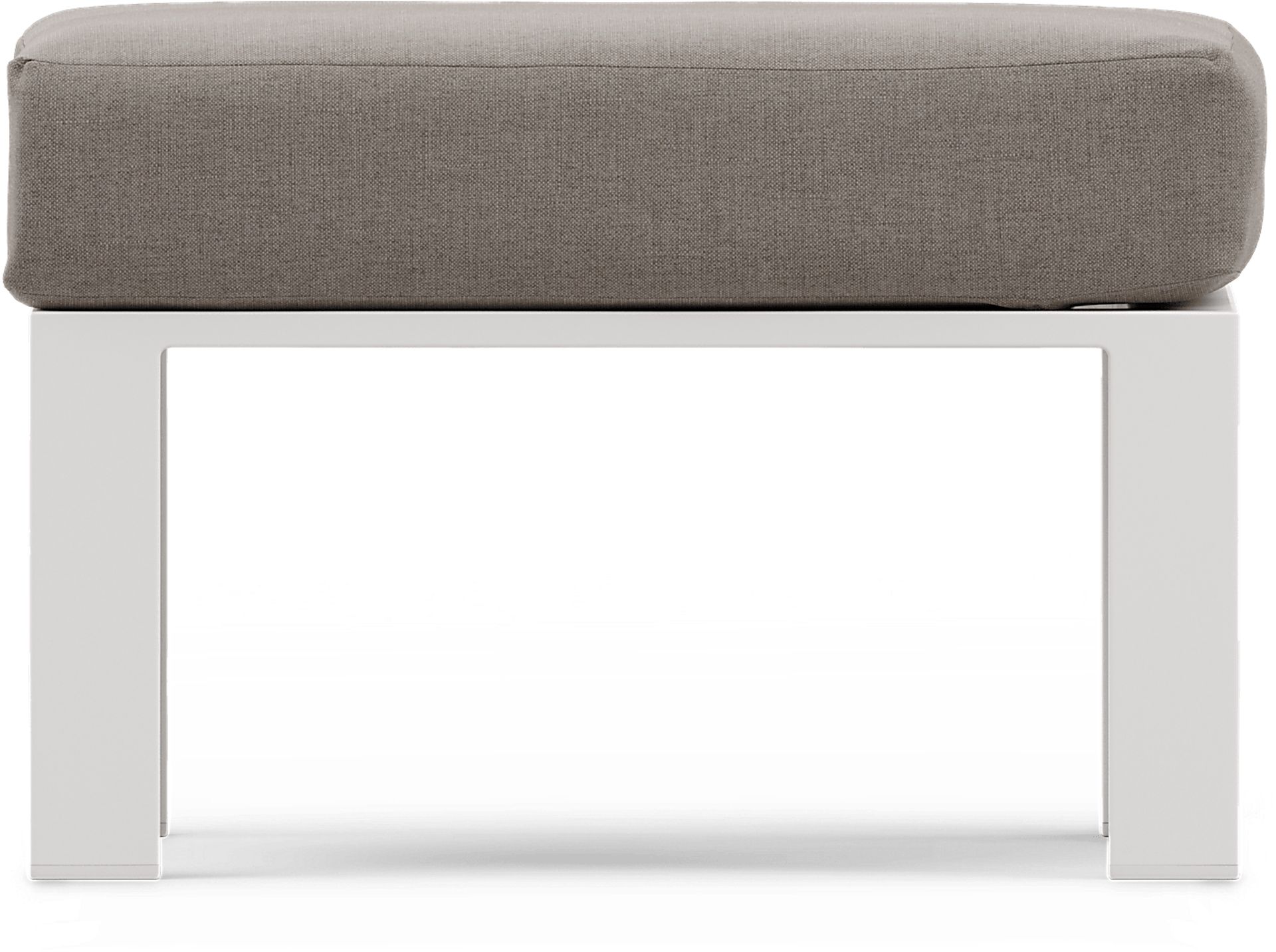 Solana White Outdoor Ottoman with Mushroom Cushion - Image 3