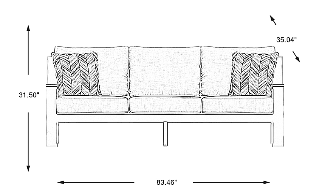 Solana White Outdoor Sofa with Bisque Cushions