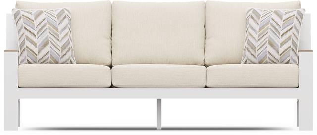 Solana White 4 Pc Outdoor Sofa Seating Set With Bisque Cushions - Thumbnail - Image 2