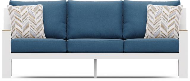 Solana White 4 Pc Outdoor Sofa Seating Set With Blueberry Cushions - Thumbnail - Image 2
