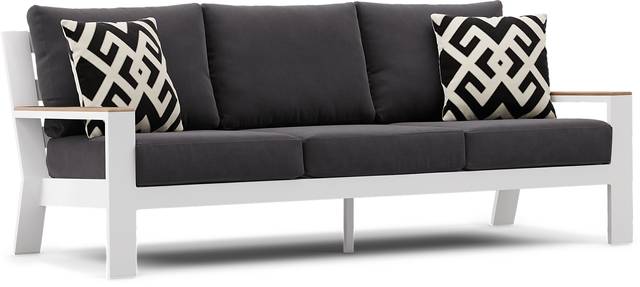Solana White 4 Pc Outdoor Sofa Seating Set With Charcoal Cushions - Thumbnail - Image 3