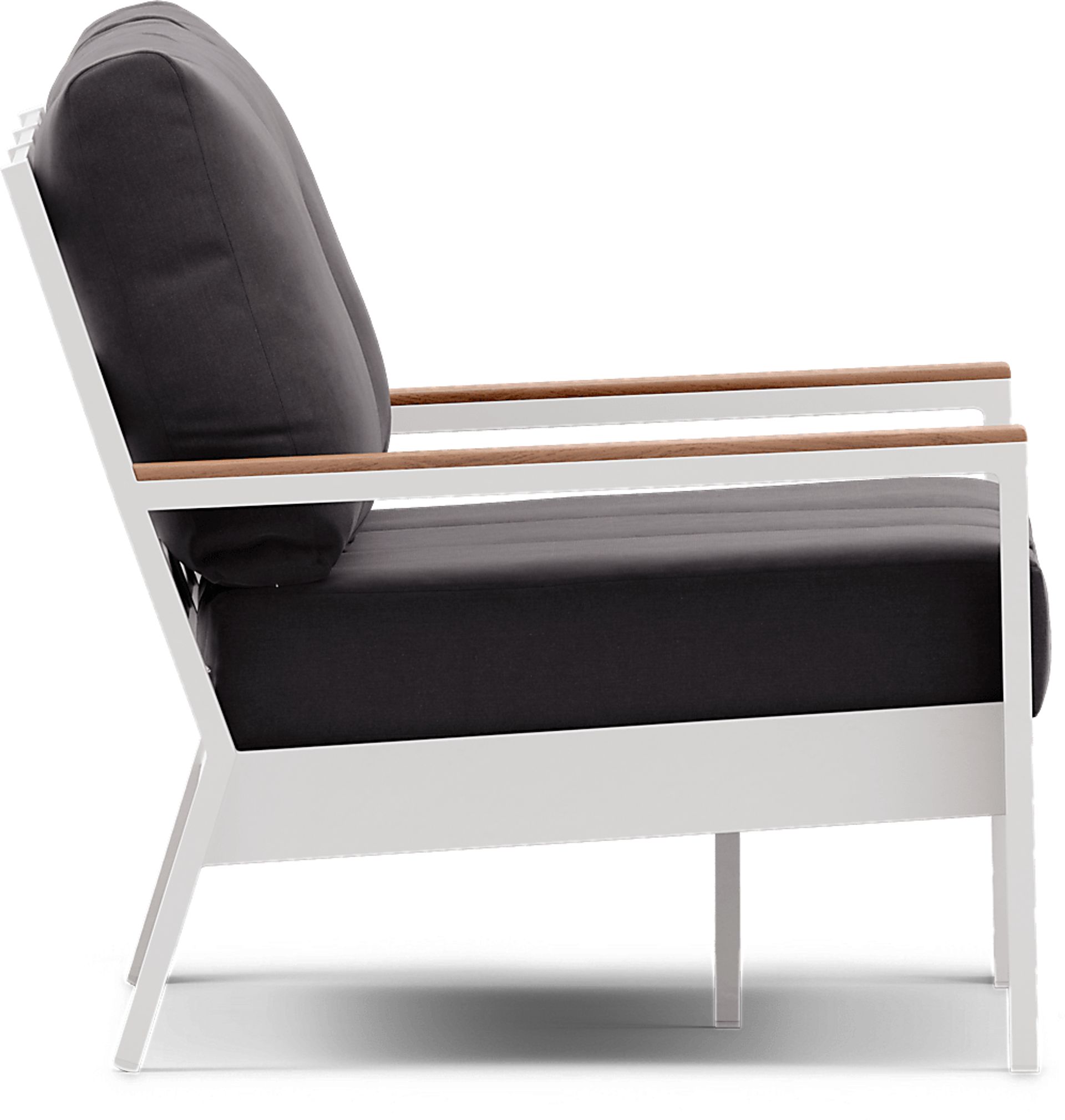 Solana White Outdoor Sofa with Charcoal Cushions - Image 4