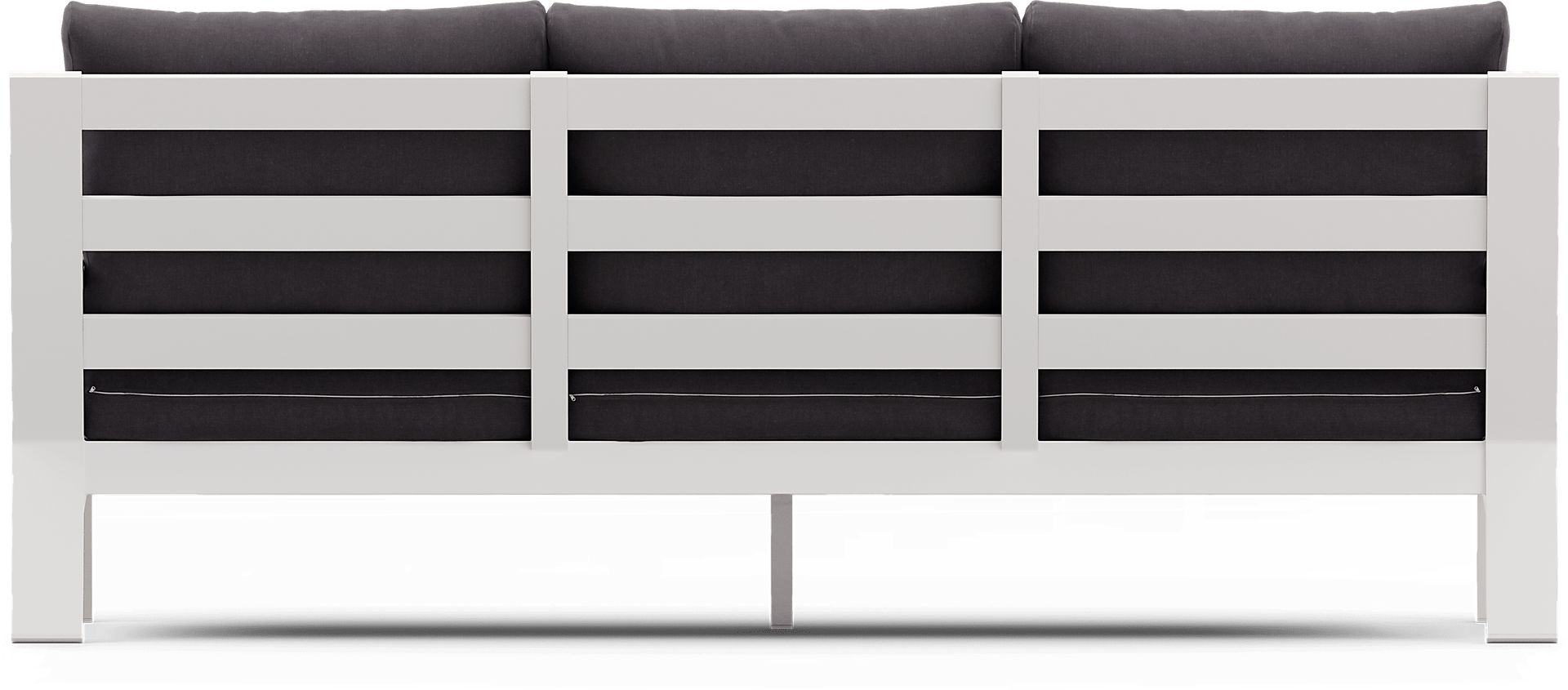 Solana White 4 Pc Outdoor Sofa Seating Set With Charcoal Cushions - Image 5