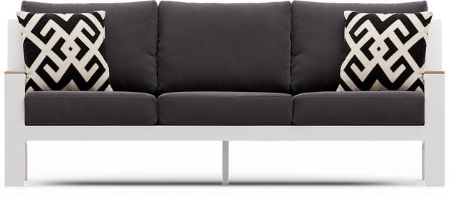 Solana White 4 Pc Outdoor Sofa Seating Set With Charcoal Cushions - Thumbnail - Image 2