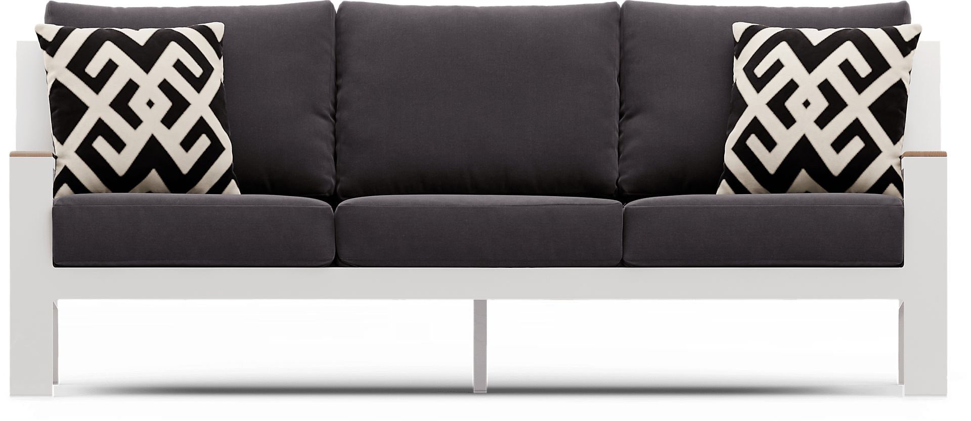 Solana White 4 Pc Outdoor Sofa Seating Set With Charcoal Cushions - Image 2