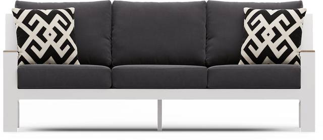 Solana White 4 Pc Outdoor Sofa Seating Set With Charcoal Cushions - Thumbnail - Image 2