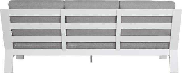 Solana White Outdoor Sofa with Gray Cushions - Thumbnail - Image 3