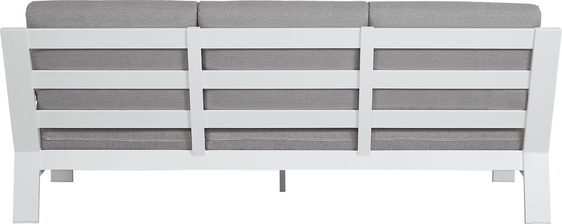 Solana White Outdoor Sofa with Gray Cushions - Image 3