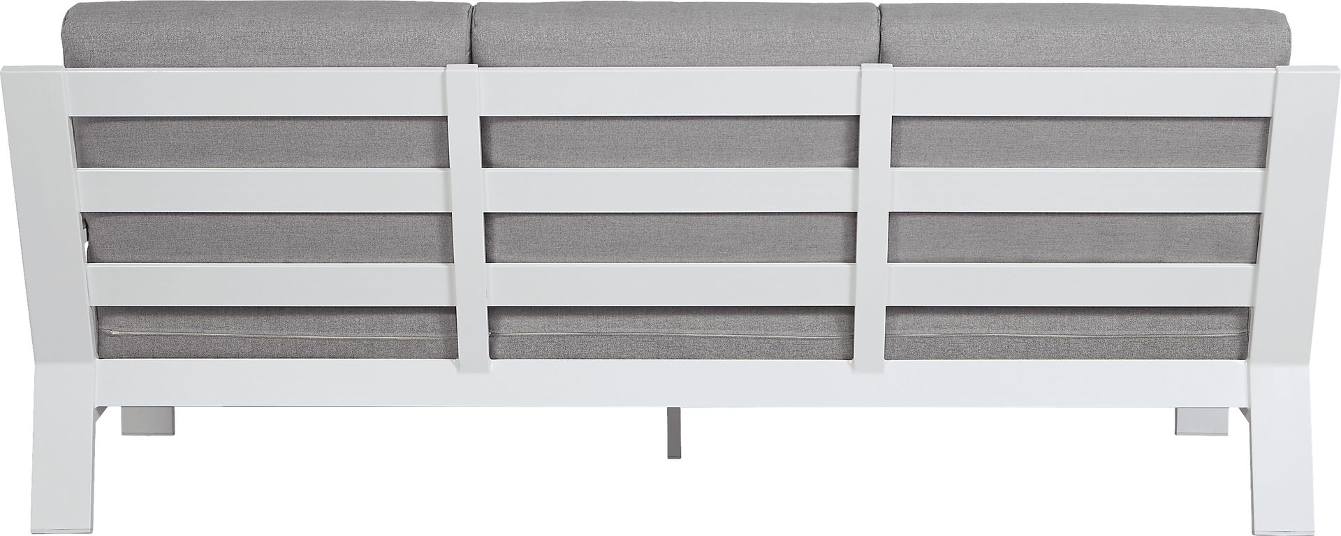 Solana White Outdoor Sofa with Gray Cushions - Image 5