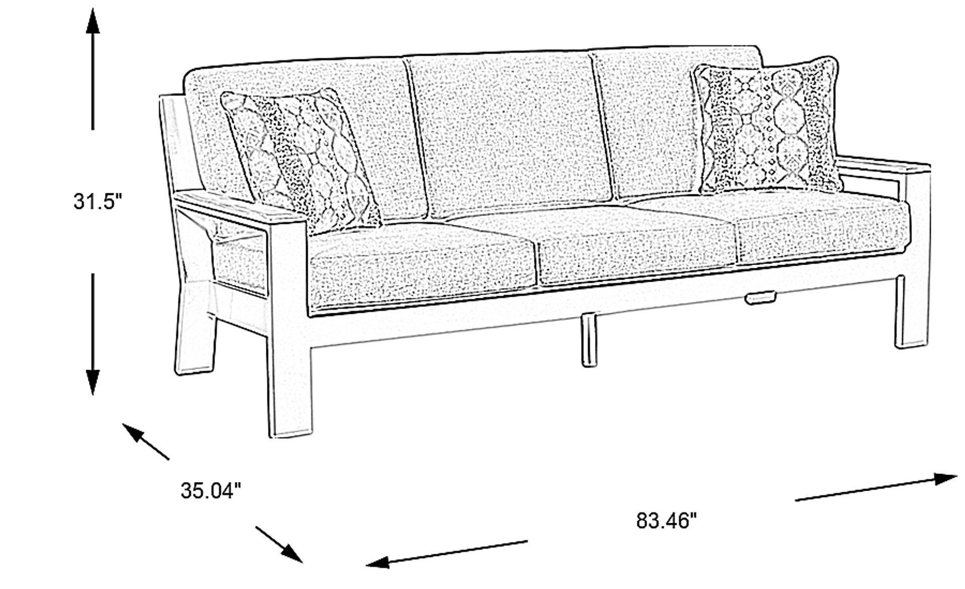 Dimension Image. Please refer to the Dimension Tab on this page for dimension details.