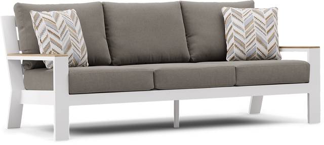 Solana White 4 Pc Outdoor Sofa Seating Set With Mushroom Cushions - Thumbnail - Image 3