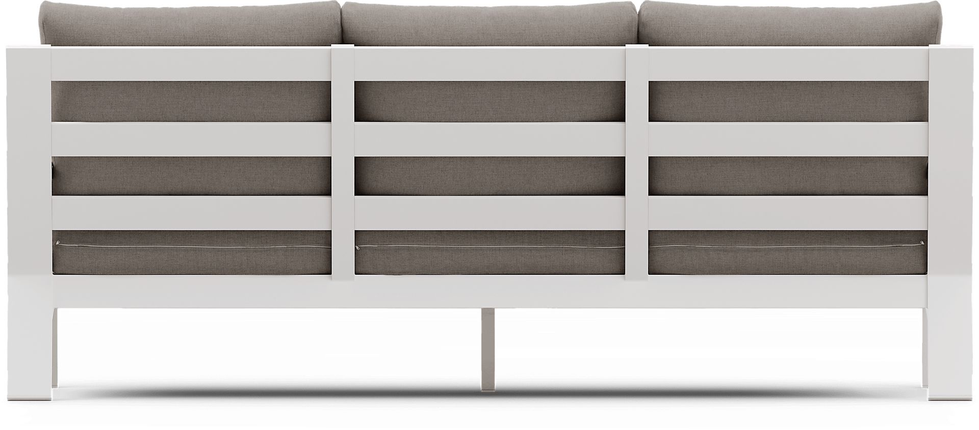 Solana White Outdoor Sofa with Mushroom Cushions - Image 5