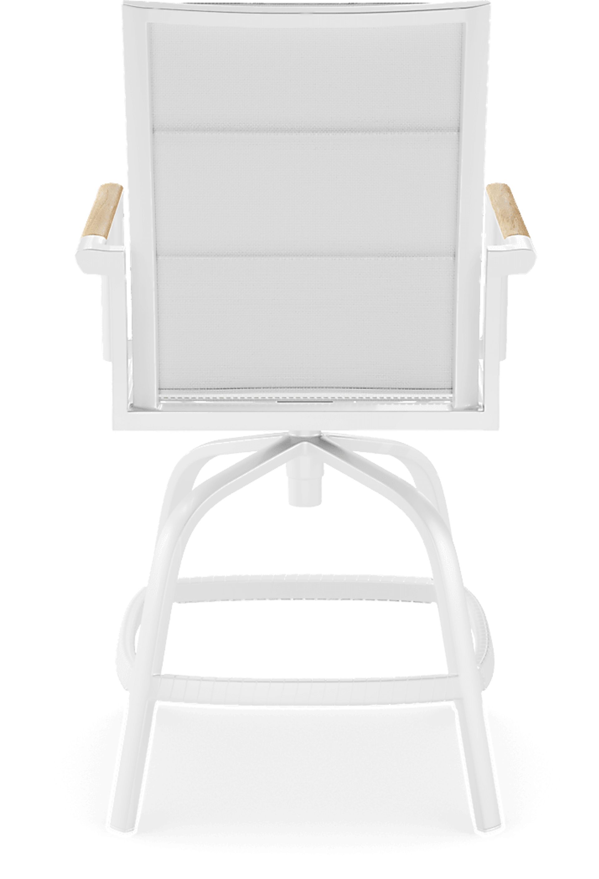Solana White 5 Pc Outdoor Balcony Dining Set with Swivel Stools - Image 7