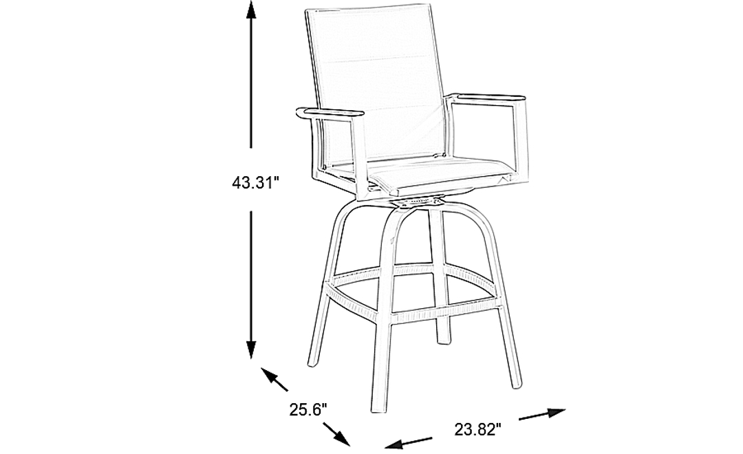 Solana White Outdoor Swivel Balcony Stool